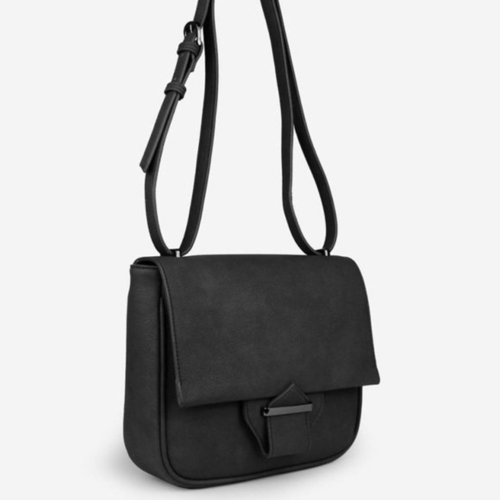 NWT Black Shoulder Bag crossbody pebble finish Vegan
